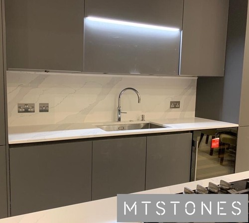 Calacatta quartz kitchen - quartz,
